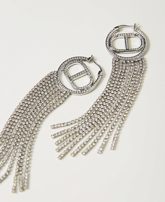 Серьги и бахромой из стразов