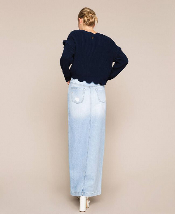 Длинная джинсовая юбка