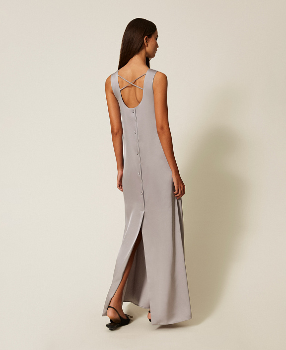 Платье макси из атласа