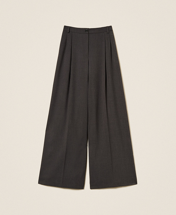 Брюки палаццо со складками