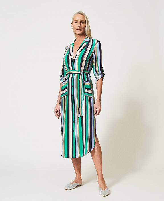 Платье-рубашка Lyra в разноцветную полоску