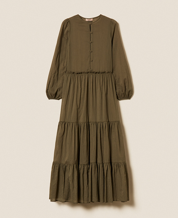 Длинное муслиновое платье с оборками