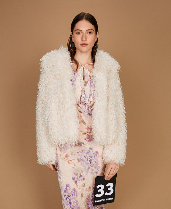Полупальто из искусственного меха